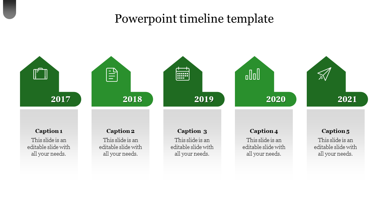 Free - PowerPoint 2010 Timeline Template Presentation-5 Node